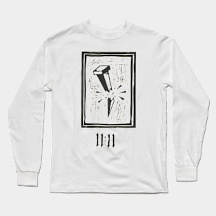 Nail linocut 11:11 Long Sleeve T-Shirt